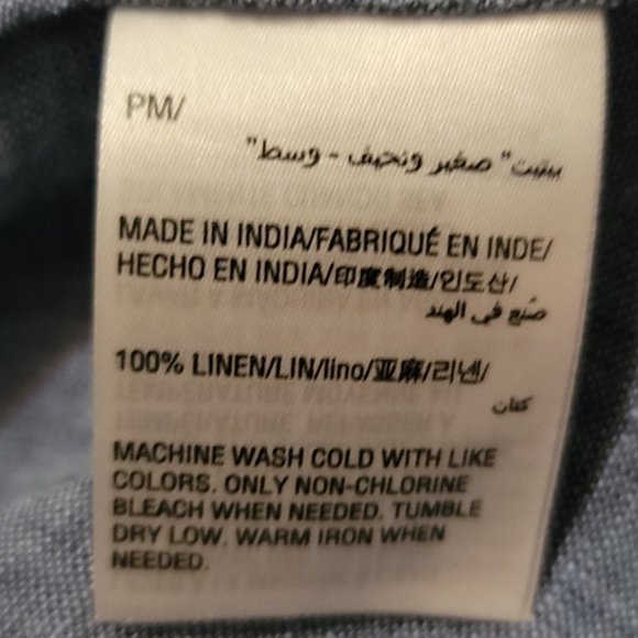 Charter Club Linen Button Down Petite Blouse - Picture 3 of 7